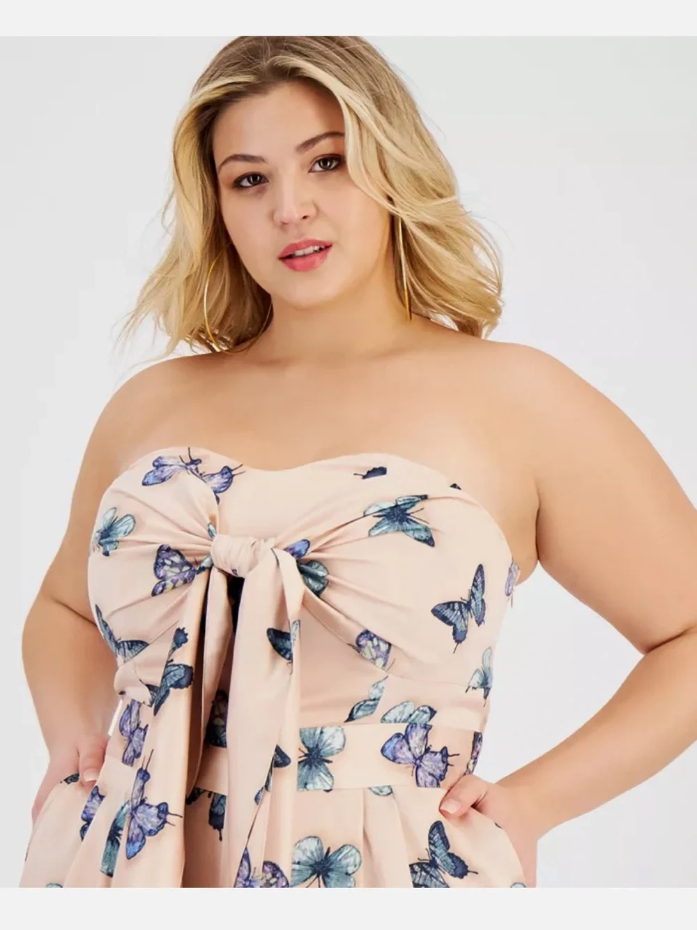 NWT NINA PARKER butterfly Plus Size Strapless Jumpsuit 20w  $120 msrp - Picture 2 of 5